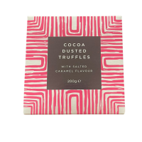 Cocoa Dusted Truffles - Delicious Cocoa Dusted Truffles with salted caramel flavour.
200 grams
